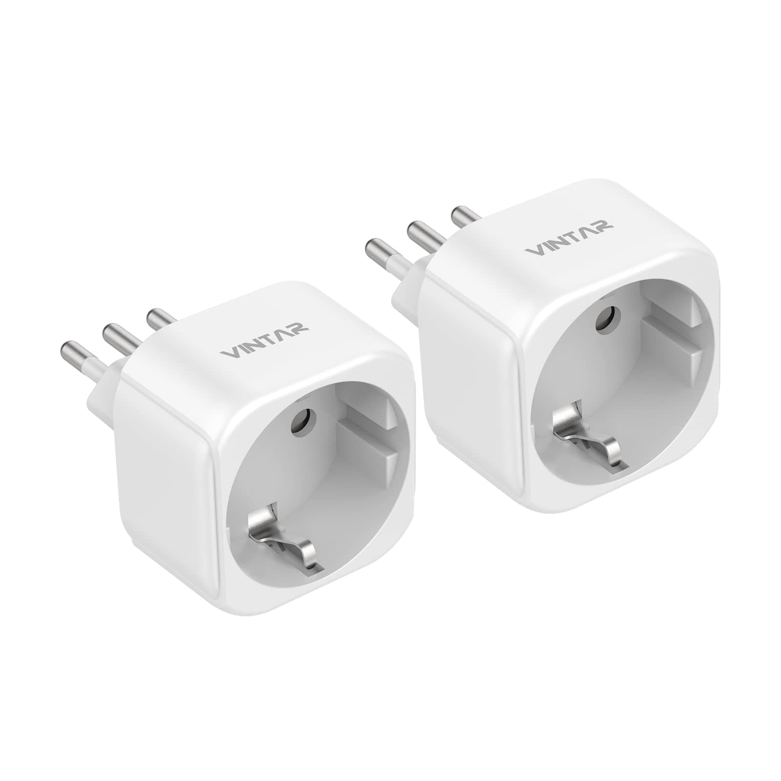 VINTAR 2 PC Adapter Italien Steckdose, Europa/Deutschland nach Italien Reiseadapter für Italien, Syrien, Uruguay, Chile, Malediven, L förmiger Reiseadapter, Weiß