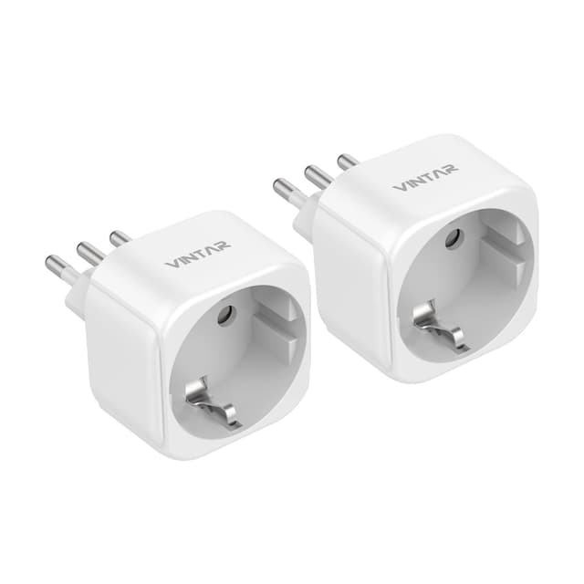 VINTAR 2 PC Adapter Italien Steckdose, Europa/Deutschland nach Italien Reiseadapter für Italien, Syrien, Uruguay, Chile, Malediven, L förmiger Reiseadapter, Weiß