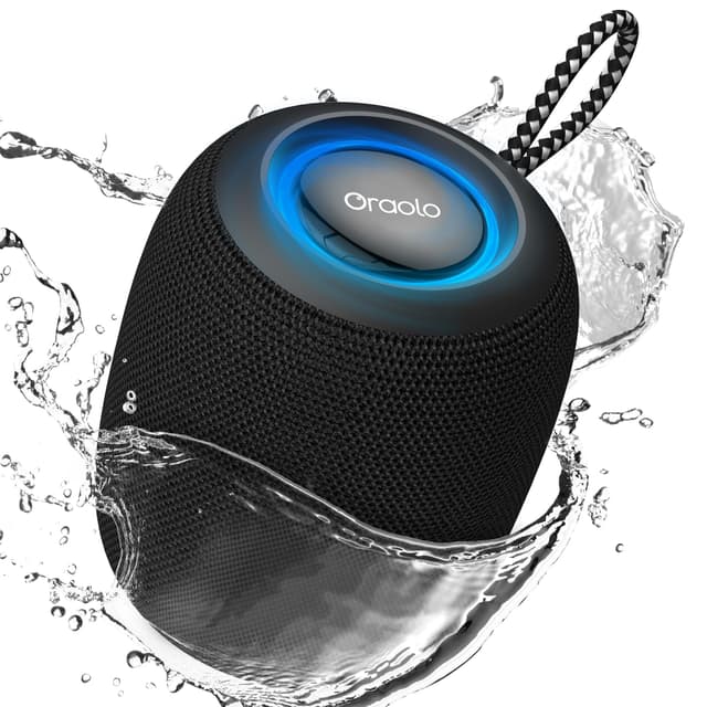 oraolo Tragbarer Bluetooth Lautsprecher, 15W Speaker, Leistungsstark Wasserdicht IPX7 Bluetooth 5.3, Extra aktiver Bass, Freisprecheinrichtung für Zuhause Outdoor Dusche