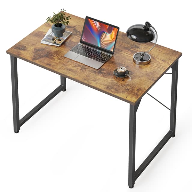 CubiCubi Schreibtisch, Kleiner Computertisch, 80 x 40 x 75 cm Bürotisch, für Arbeitszimmer, Schlafzimmer, Industrie-Design, Metallgestell, Vintagebraun 80 x 40cm Vintagebraun
