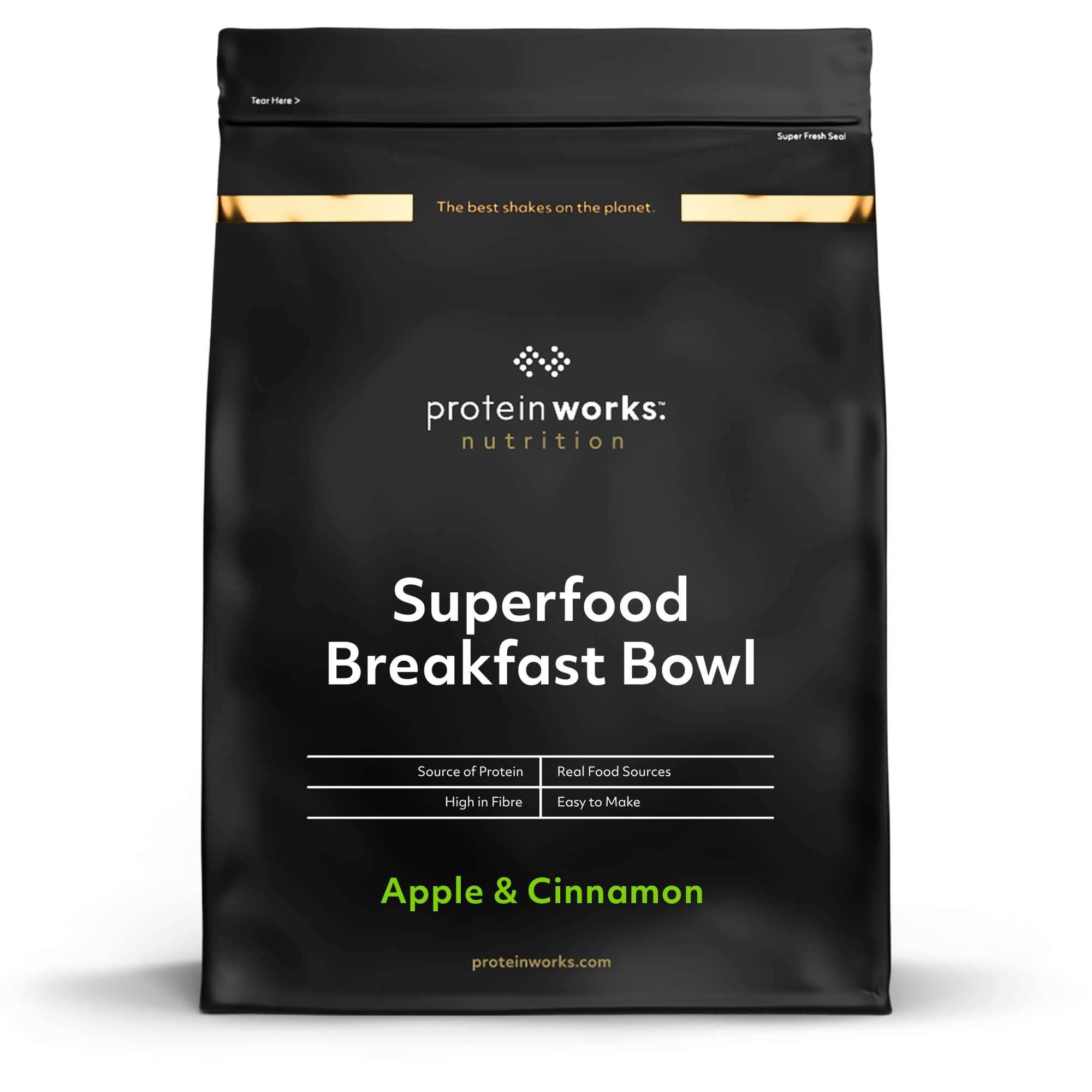 Protein Works Superfood Breakfast Bowl | Apple & Cinnamon | Proteinreich | 600g Apple & Cinnamon 600 g (1er Pack)