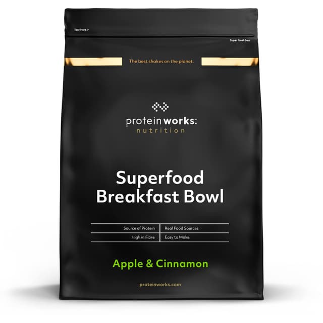 Protein Works Superfood Breakfast Bowl | Apple & Cinnamon | Proteinreich | 600g Apple & Cinnamon 600 g (1er Pack)