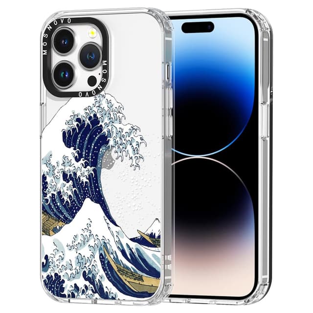MOSNOVO für iPhone 14 Pro Max Hülle – Durchsichtige, schlanke, stoßfeste TPU+PC-Handyhülle, [6,6 Fuß Fallschutz/Anti-Abziehen] - Große Welle Große Welle iPhone 14 Pro Max