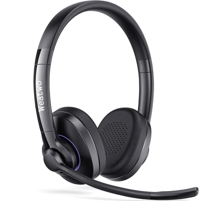 Bluetooth Headset Mit CVC8.0 Und ENC Dual Mikrofon Noise Cancelling, Wireless PC Mit Mikrofon, 30+ Std. Sprechzeit, Kabellos für Handy Büro Business Zoom Teams Skype Schwarz