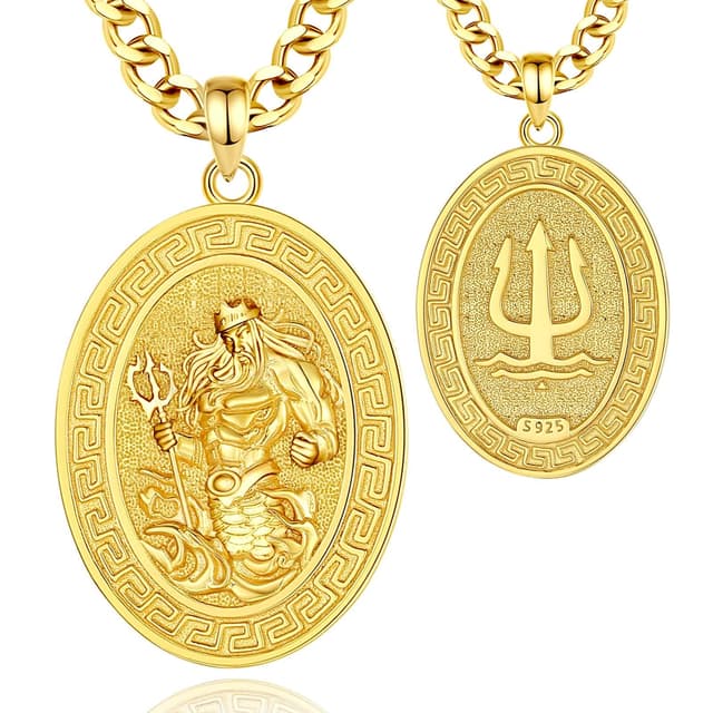 INFUSEU St. Christophorus/St. Michael/St. Benedikt/Heiliger Jude//Jungfrau Maria Medaille Jesus Kreuz 7 Erzengel Siegel 925 Sterling Silber Anhänger für Männer Frauen Heilige Religiöse Amulette