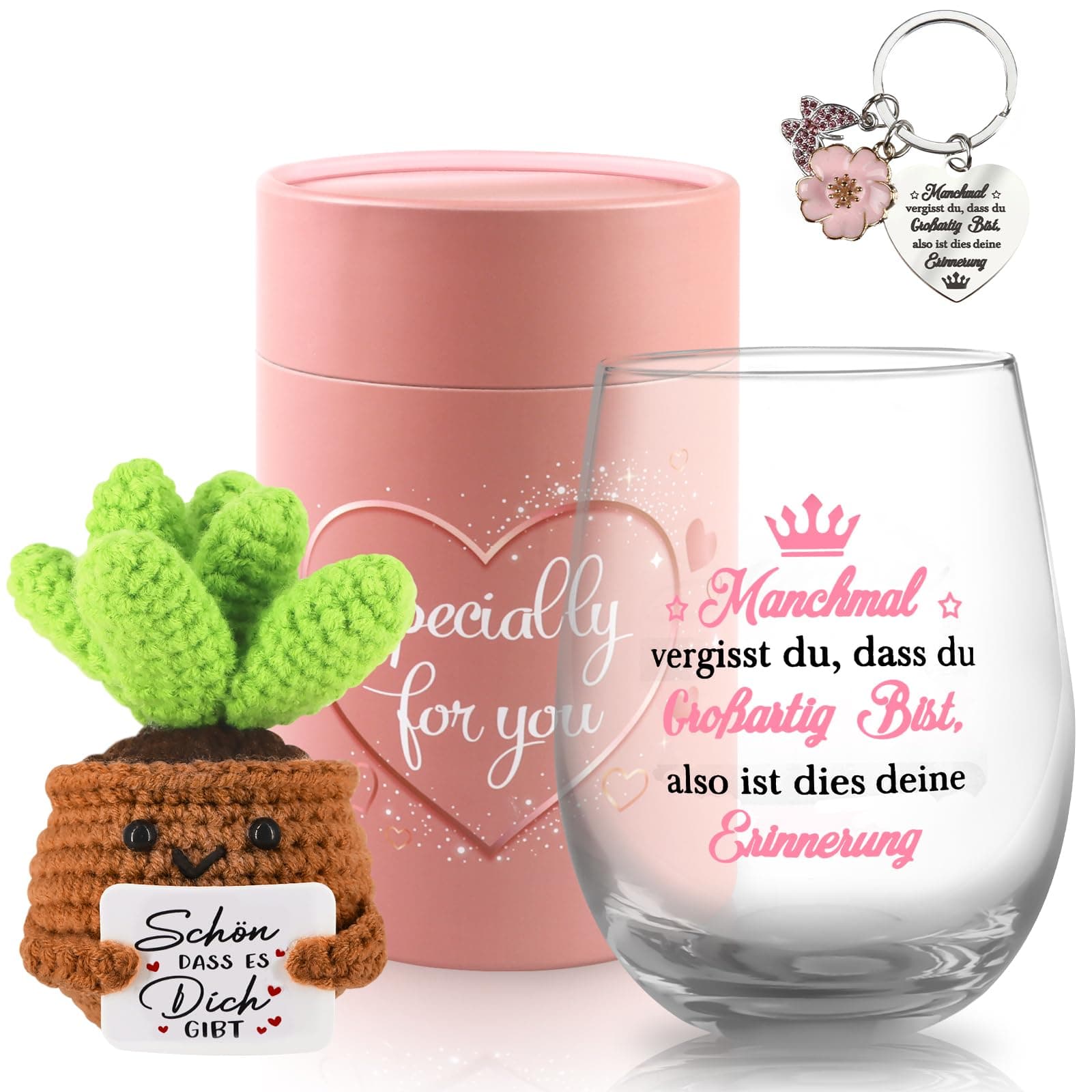 TUZELIYA Geschenke für Freundin - 550ml / 19oz Weingläser Geburtstagsgeschenk für Frauen - Personalisierte Geschenke für Beste Freundin - Geschenkideen für Frauen Mama Kollege - Dankeschön Geschenk Dass du Großartig Bist