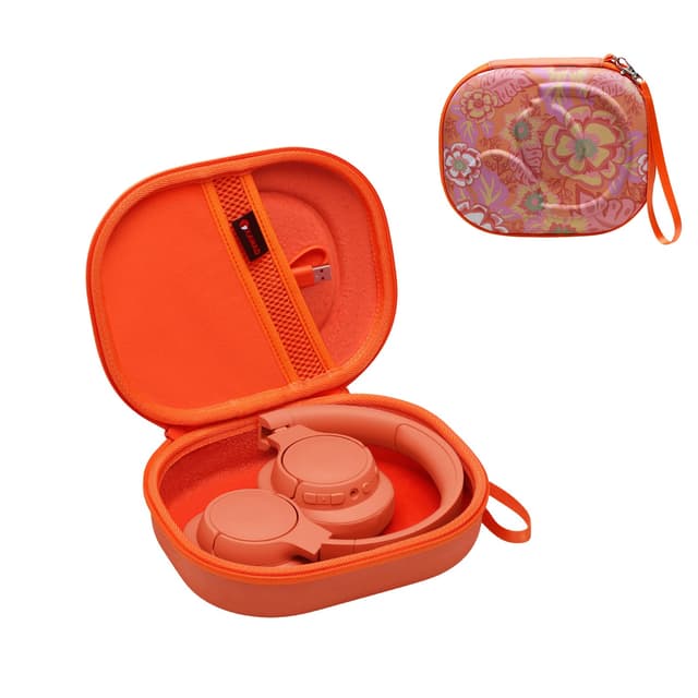 XANAD kopfhörer Over Ear Tasche für JBL Tune 770nc / JBL Tune 720bt / JBL Tune 510bt / JBL Tune 520bt / JBL live 770nc / JBL live 670nc kopfhörer Hülle Case (Orange Blume)