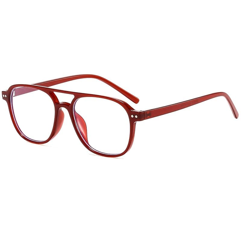 Long Keeper Blaulichtfilter Brille Damen Brille Ohne StäRke Damen Herren Computerbrille Retro Pilotenbrille Damen Rot Klar