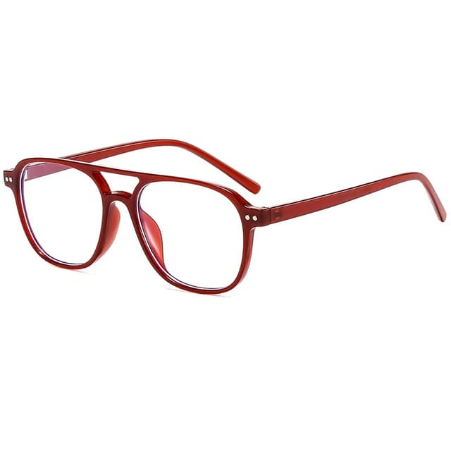 Long Keeper Blaulichtfilter Brille Damen Brille Ohne StäRke Damen Herren Computerbrille Retro Pilotenbrille Damen Rot Klar