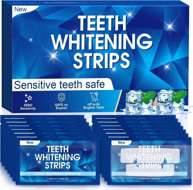 Whitening Strips Bleaching Zähne Stripes: Zähne Aufhellen, Celakeety Zahnaufhellungsstreifen, 28 Bleaching Zähne Strips -14 Whitening-Sitzungen, Non-Sensitive Formel White Stripes Zähne 1 stück (1er Pack)