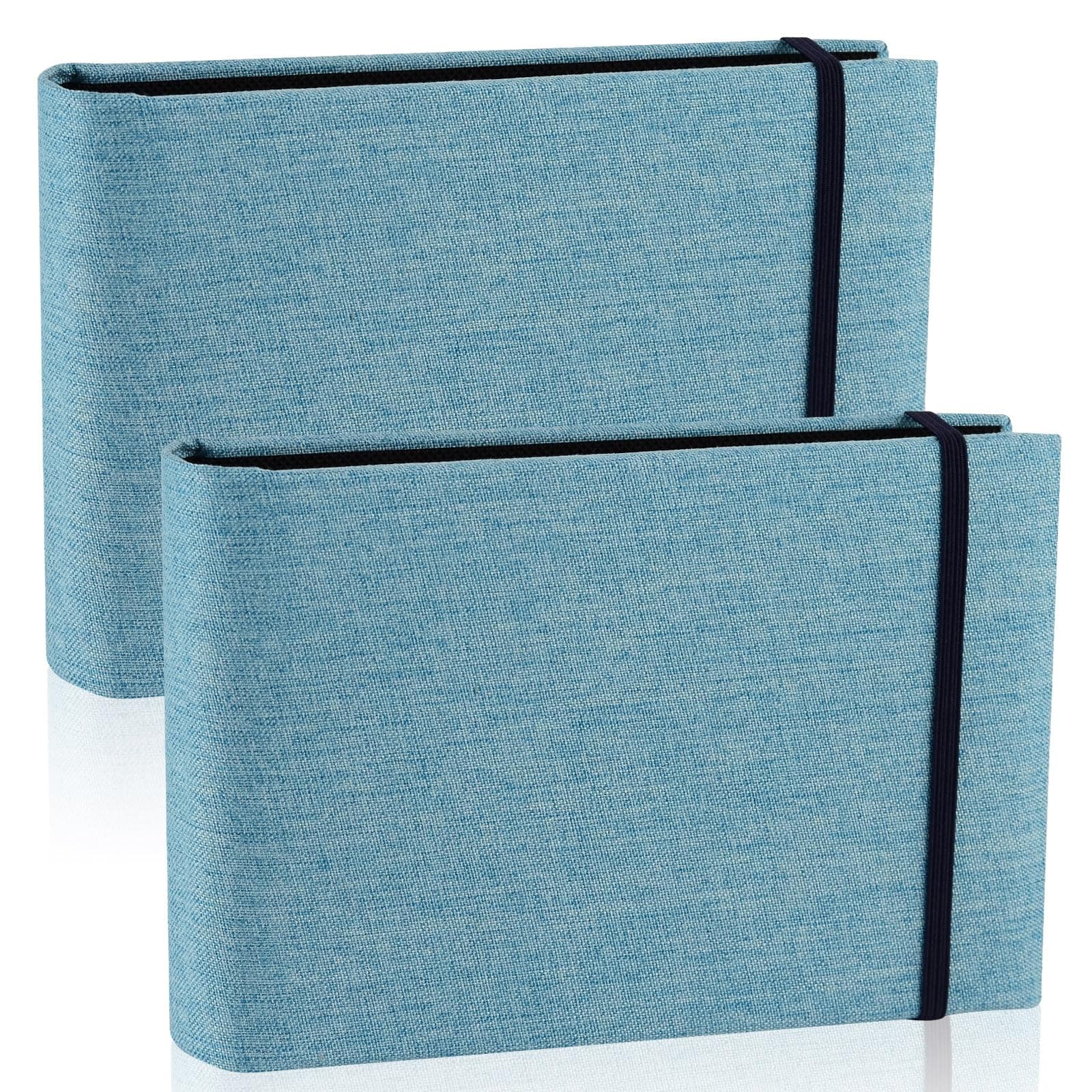 Kleines Fotoalbums, 15,2 x 10,2 cm, 200 Fotos, kleines Mini-Leinen-Fotoalbum, Flip-Fotoalbum, Taschen mit Einsteckalbum für Baby, Hochzeit, Urlaub, Familie, Geburtstag, Reisen (Blau)
