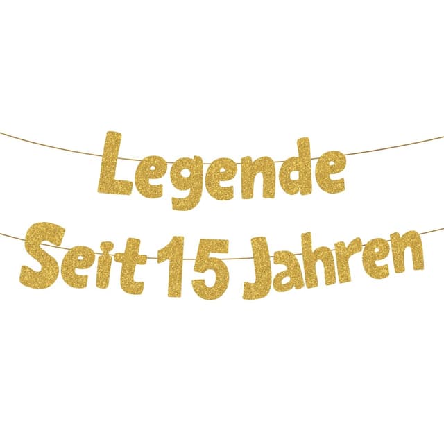 HUKUMA Legende Seit 15 Jahren,15 Geburtstag Junge Mädchen,Lustige Banner 15 Geburtstag,Geburtstagsdeko 15 Jahre Junge,Geschenke Jubiläum 15 Jahre
