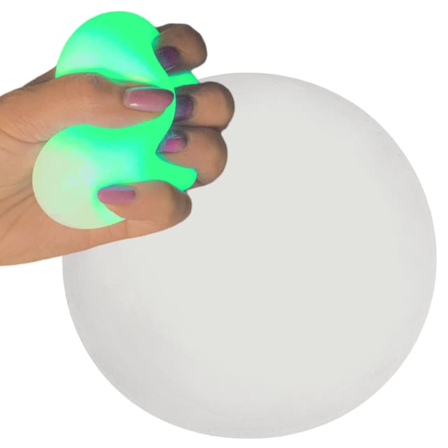 MIJOMA Trendiges Spaß-Squeeze-Antistress-Ball, Umfangreich Sensorikspielzeug für Jede Altersklasse, Quetschball Ø 7 cm aus Thermoplastischem Gummi (TPR), für Outdoor & Indoor (Glow in The Dark)
