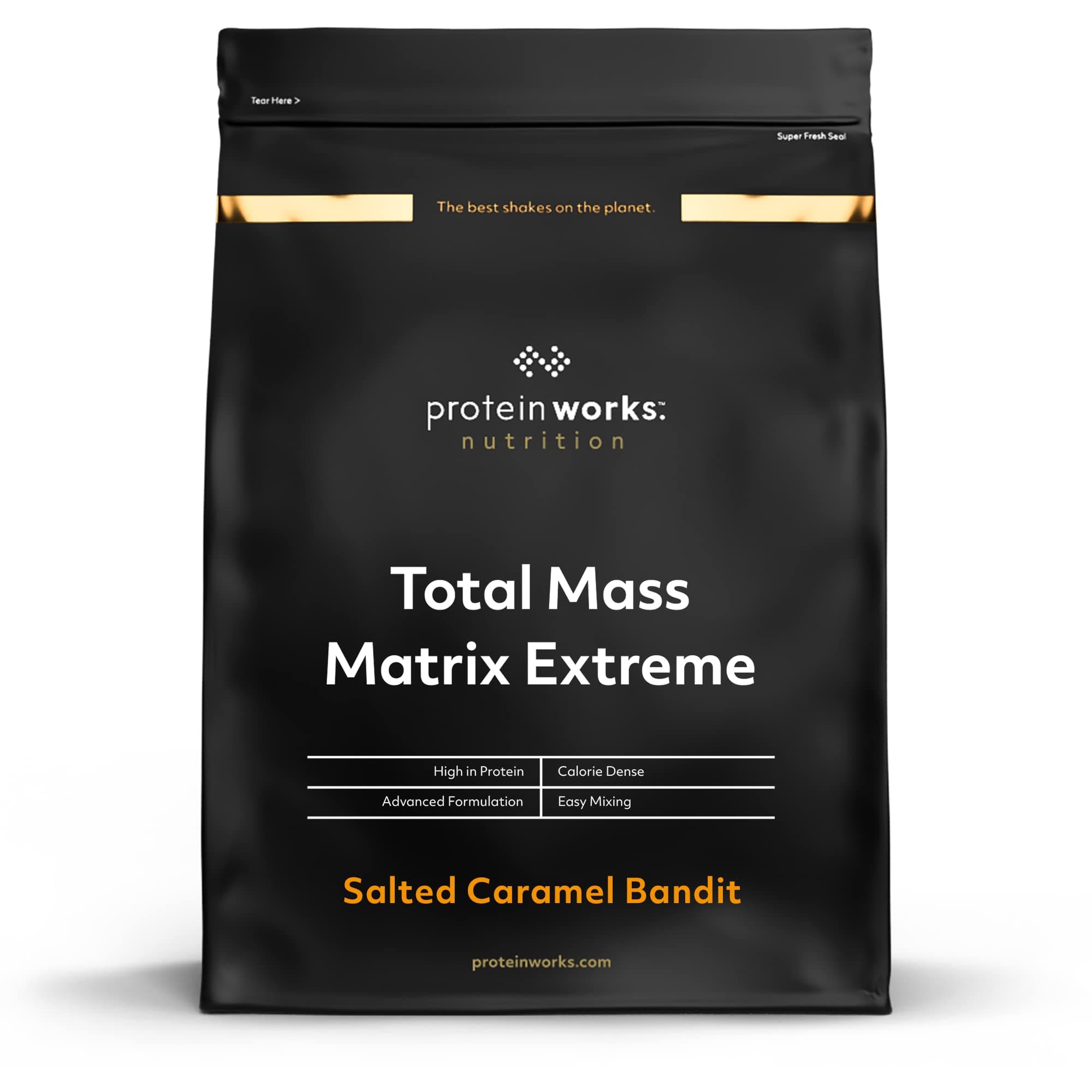 Protein Works - Total Mass Matrix Extreme | 975 Kalorien pro Portion | Weight Gainer | Shakes Zum Zunehmen | 5 Servings | Salted Caramel | 1.325kg Salted Caramel 1.325kg