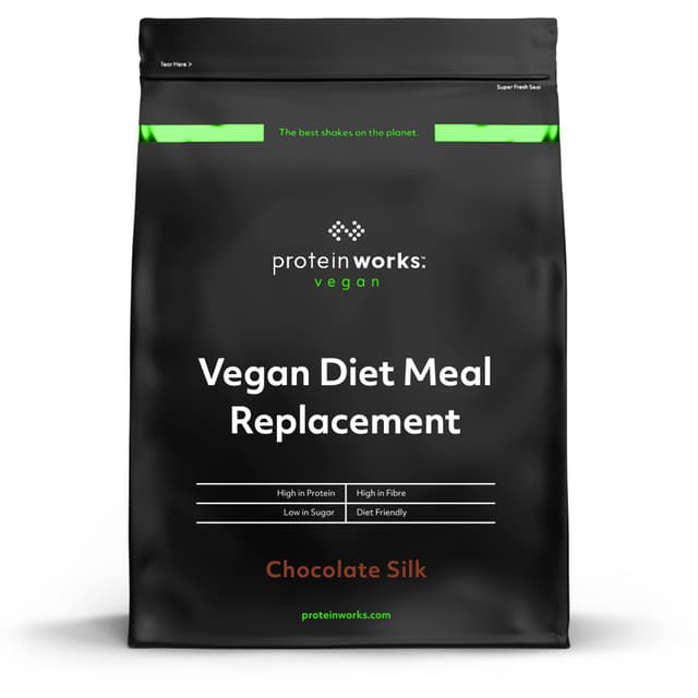Protein Works Vegan Diät Mahlzeitenersatz | Chocolate Silk | 100% pflanzlich | Erschwinglich, gesund und schnell | Mahlzeitersatz-Shake| 1kg Chocolate Silk 1 kg (1er Pack)