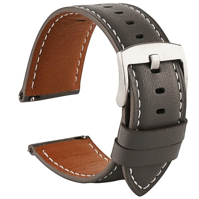 Antfly Uhrenarmbänder,Leder Uhrenarmbänder,Armband für Uhren, Ersatzarmband für Herren,Hochwertige Ersatz Leder Armband für Uhr & Smartwatch-20mm 22mm 20MM Grau