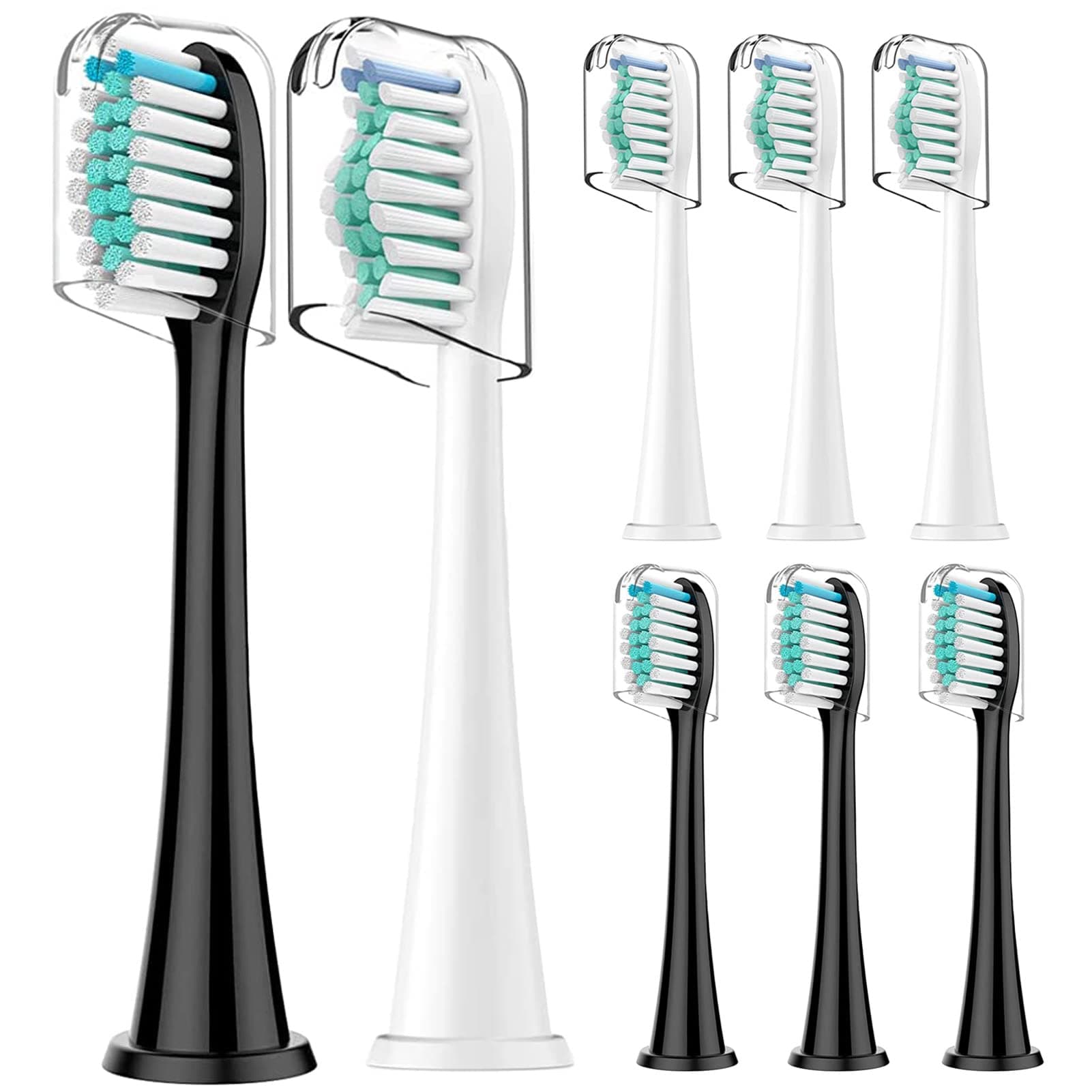 Rebeool 8 Stück Ersatzbürsten Kompatibel mit Philips Sonicare, Zahnbürstenaufsatz für Protective5300, 3100, 4500,Diamond 9000 Aufsteckbürste für täglich präzise Zahnreinigung Mehrfarbig 8 stück (1er Pack)