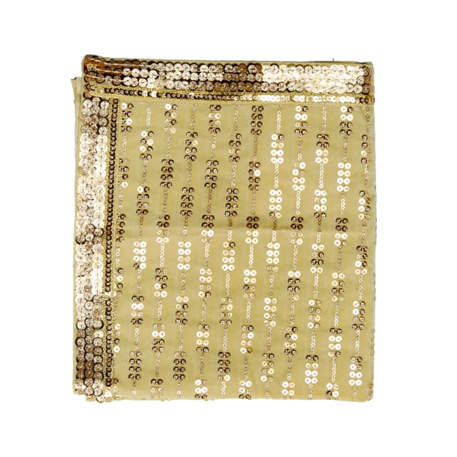 Decorative Large Puja Cloth Chunari (Size:-20" Inches x 20" Inches) Chunni Puja Indian Traditional Cultural Festival Decoration Chunr MATA Ki Chunri Statue Chowki Aasan Mat Poster Frame(Golden)