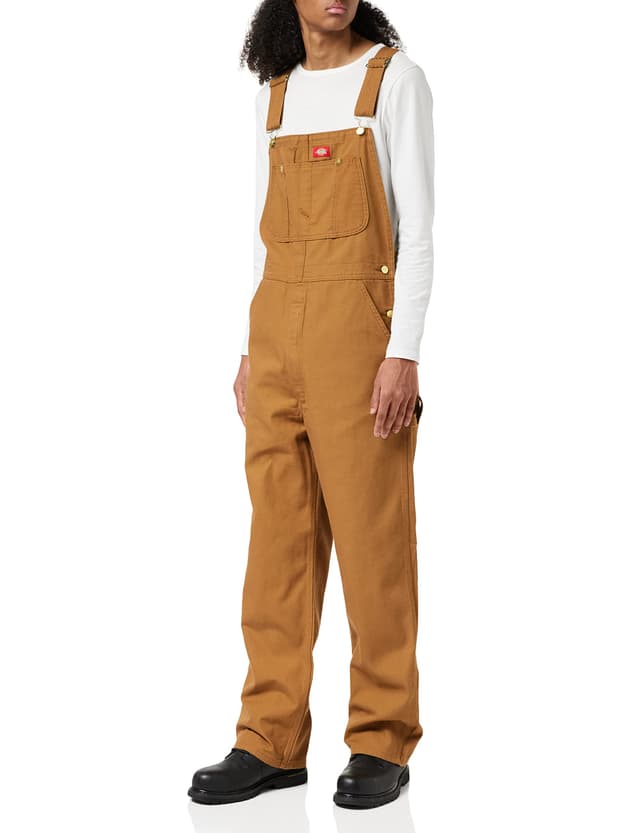 Dickies, Herren, Denim-Latzhosen-Overall, Indigo 50W / 30L Braun (Brown Duck)