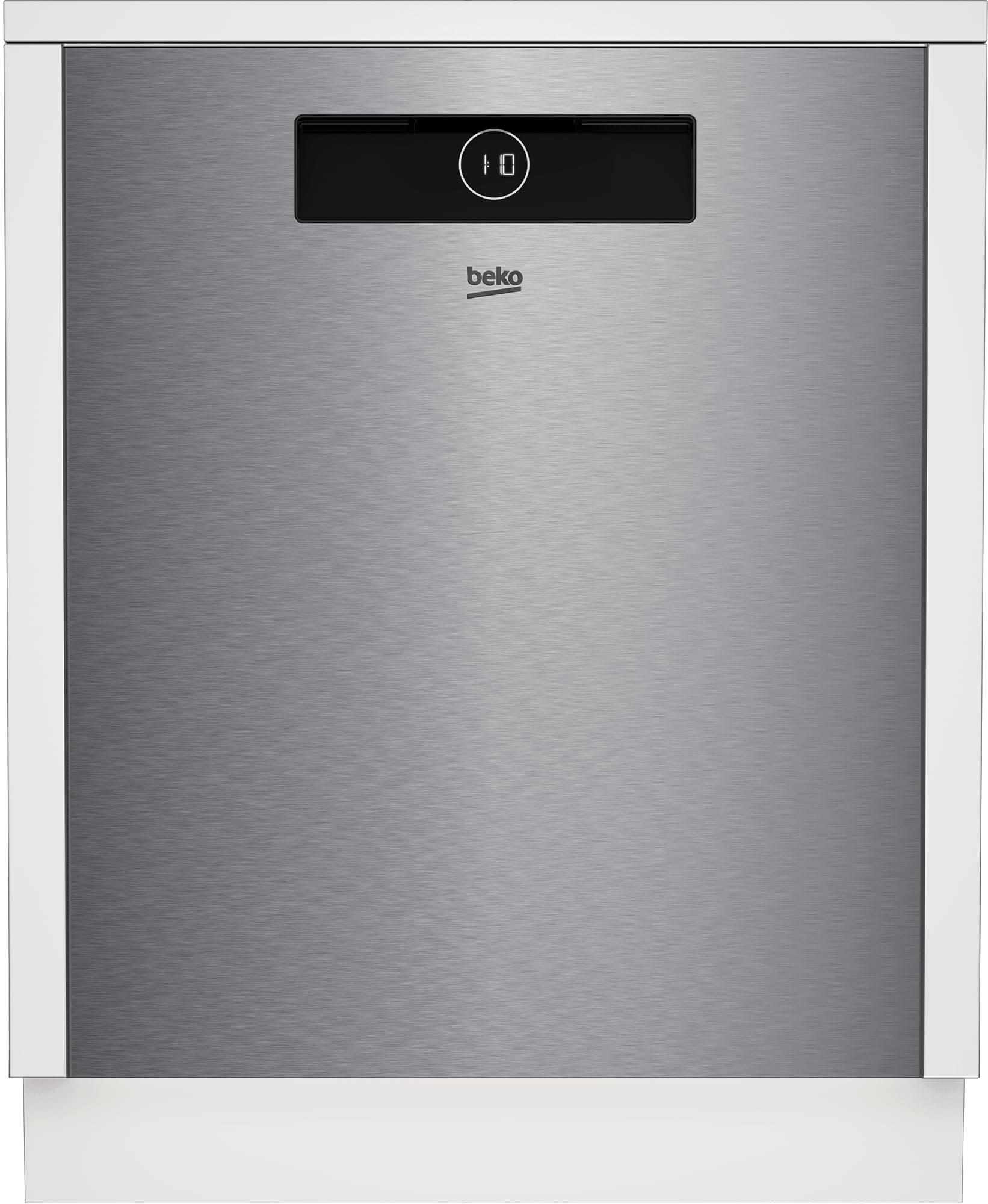 Beko BDDN38440XD Unterbau-Geschirrspüler 60 cm, für 14 Maßgedecke, 3 Spülebenen, 5 Temperaturen, 8 Programme, CornerIntense, Hygiene-Programm, automatische Türöffnung, Fast+ Edelstahl Energieklasse C Unterbau Nachfolger