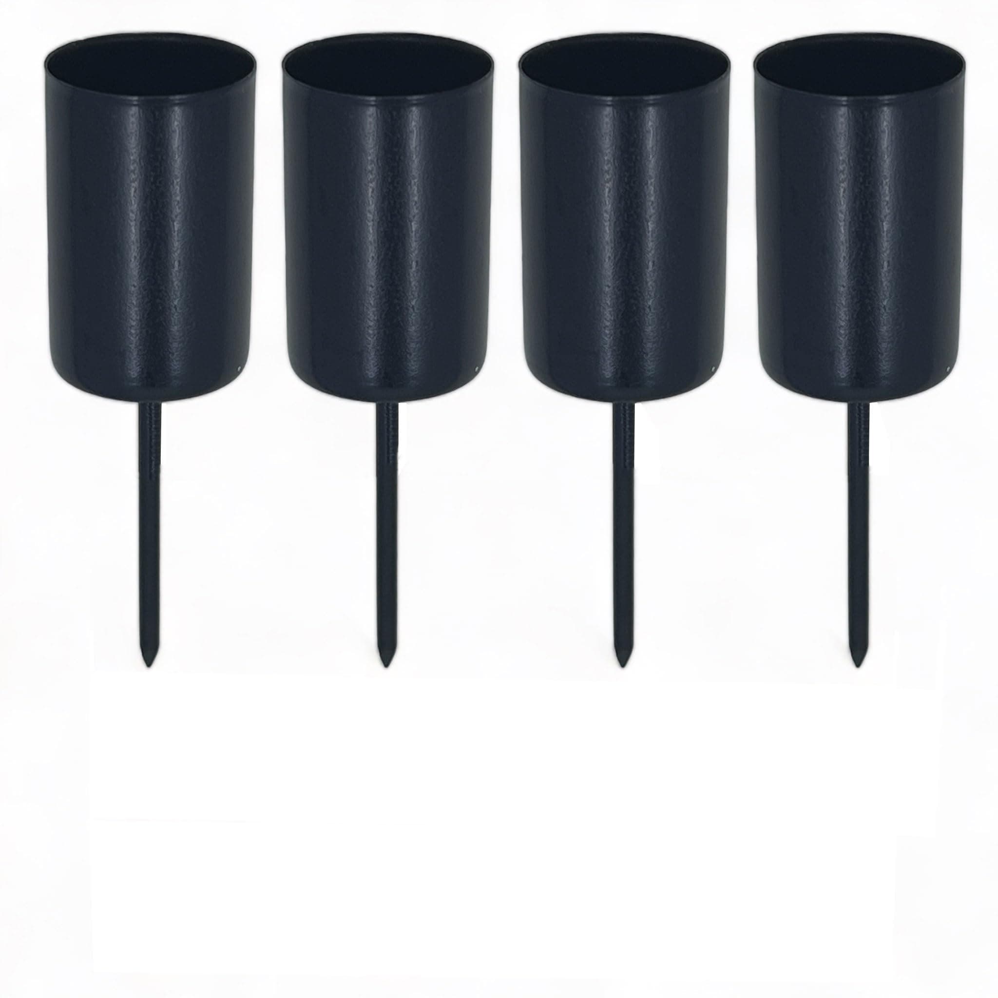 MIJOMA 4 Stück stilvolle Adventskerzenhalter mit Dorn aus Metall - Stabkerzenhalter Kerzenhalter Kerzenstecker für den perfekten Adventskranz und Adventsgesteck für Weihnachten Schwarz Ø 2.5cm - 6cm Ø 2.5cm - 6cm Schwarz