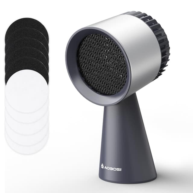 AAOBOSI Mini Dunstabzugshaube,Tragbare Abzugshaube mit Austauschbarem Filter,Mobile Abzugshaube mit 3 Geschwindigkeiten,Desktop Dunstabzugshaube für BBQ,Kochen,Hot Pot,Camping,Wohnmobil,Küche,Wohnung Grau
