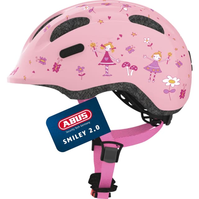 ABUS Kinderhelm Smiley 2.0 - Robuster Fahrradhelm für Mädchen und Jungs S (45-50 cm) rose princess