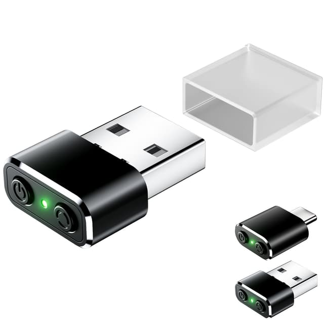 Maus Jiggler Kompatibel mit USB-Schnittstellengeräten, nicht erkennbarer Mini 2.4Ghz Mausbeweger mit Schalter/Shaker-Tasten, mit 3 Jitter-Modi, keine Treiber erforderlich, um PC/Laptop wach zu halten USB Schwarz