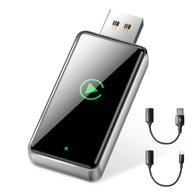 Vanstaki CarPlay Wireless Adapter, USB C/A Plug und Play, Konvertieren von Wired auf Wireless, Kompatibel mit iPhone iOS 10+ & Autos mit Wired CarPlay