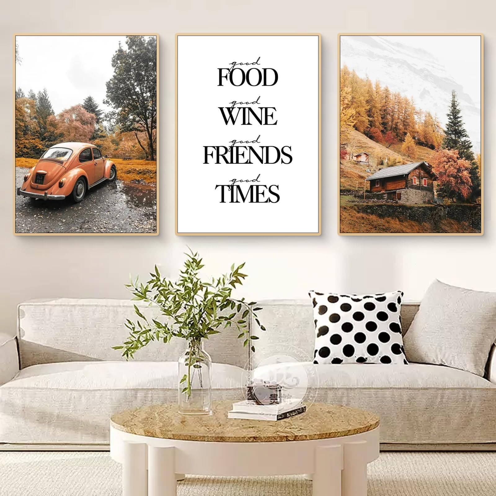 Uixxducc 3er Herbst Bilder Poster Set, Aesthetic Herbst Wandbilder Wohnzimmer Wanddeko für Wohnzimmer Schlafzimmer,ohne Rahmen (A,50x70cm) A 50x70cm