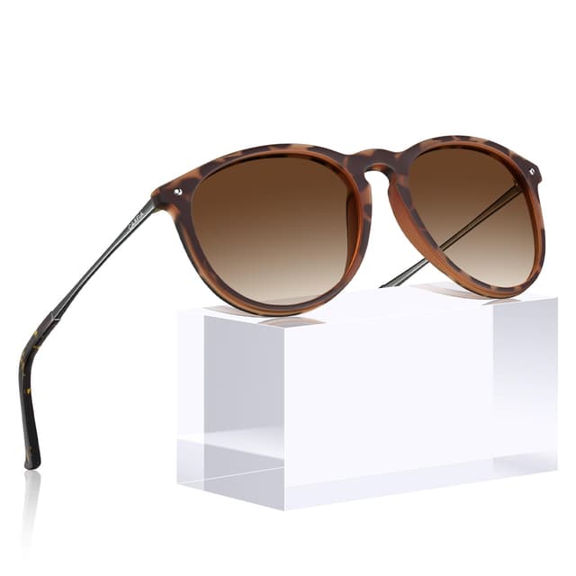 CARFIA Vintage Polarisierte Sonnenbrille für Damen Herren UV400 Schutz Ultraleicht Rahmen