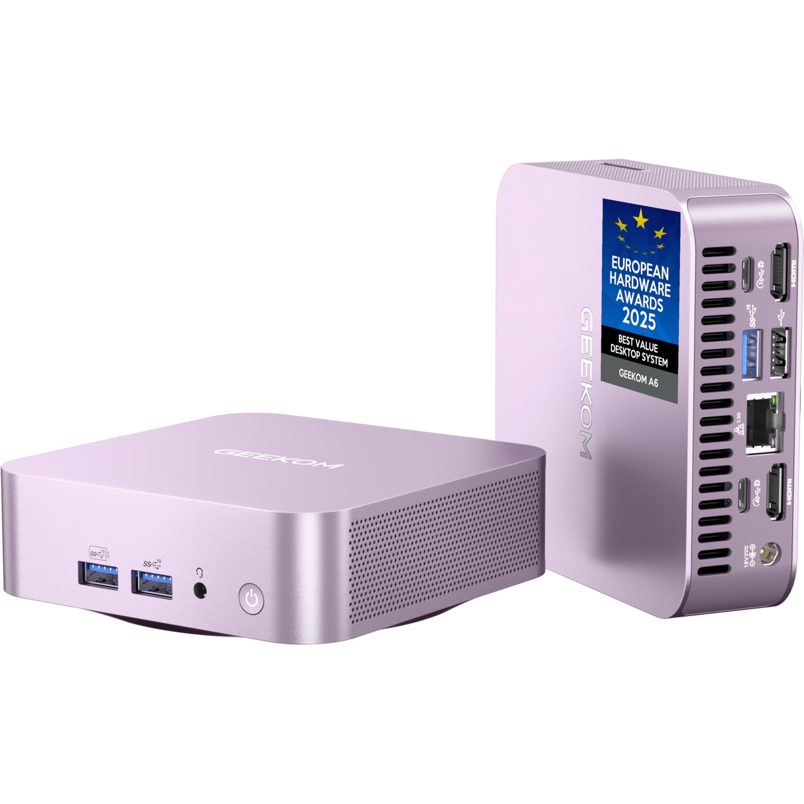 GEEKOM Mini PC A6 Aurora Edition mit AMD Ryzen 7 6800H | Der weltweit einzige europäische Hardware-Award | 3-Jahre-Support | 32GB DDR5 1TB SSD, Mini-PC W-11 pro für Spiele/Büro, USB4, Quad Display Aurora Edition | R7-6800H (32+1T)
