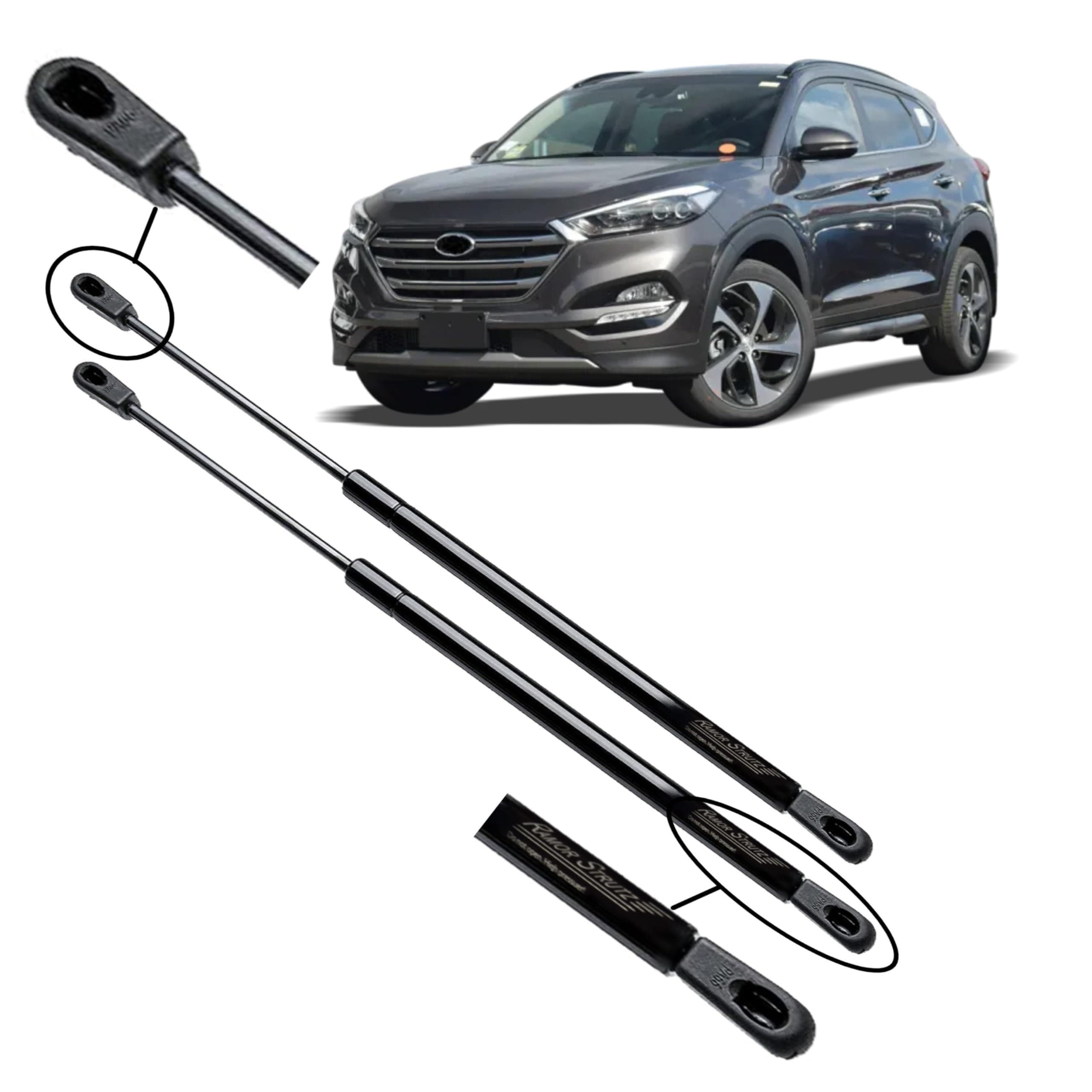 Ramor Strutz 2x Gasfeder Dämpfer Heckklappe Kompatibel mit Hyundai Tucson TL/TLE 2015-2020. Gasdruckfeder Heckklappendämpfer Ersatz für 81770-D7000 und Andere.