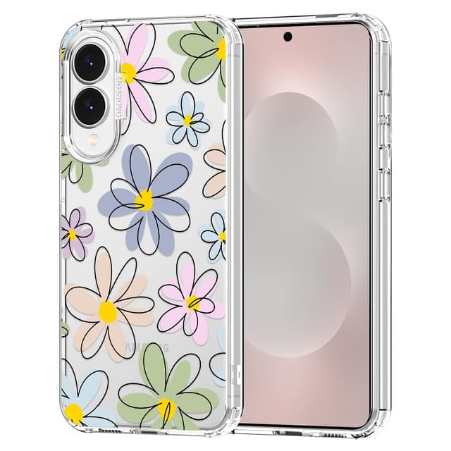 MOSNOVO für Samsung Galaxy S25 Edge Hülle – Durchsichtige, schlanke, stoßfeste TPU+PC-Handyhülle, [6,6 Fuß Fallschutz/Anti-Abziehen] - Lineare Blüten Samsung Galaxy S25 Edge Lineare Blüten