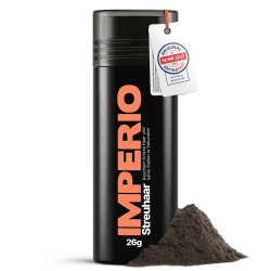 IMPERIO Streuhaar zur Haarverdichtung & vollem Haar in Sekunden. Schütthaar für einen authentischen Look. 100% Natur! In Premium Friseurqualität - 26g (Dunkelbraun) Angebot bei HelloDeals