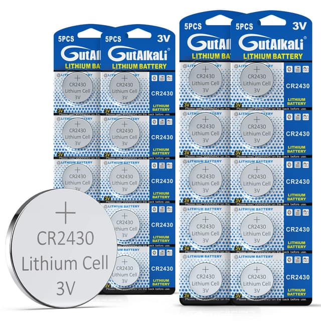 GutAlkaLi CR2430 3V Lithium Batterie Knopfzelle -CR2430 Knopfzelle -20 Stück CR 2430-100% Frisch und Voll - Garantie Batterie CR2430 CR2430-20 Stück