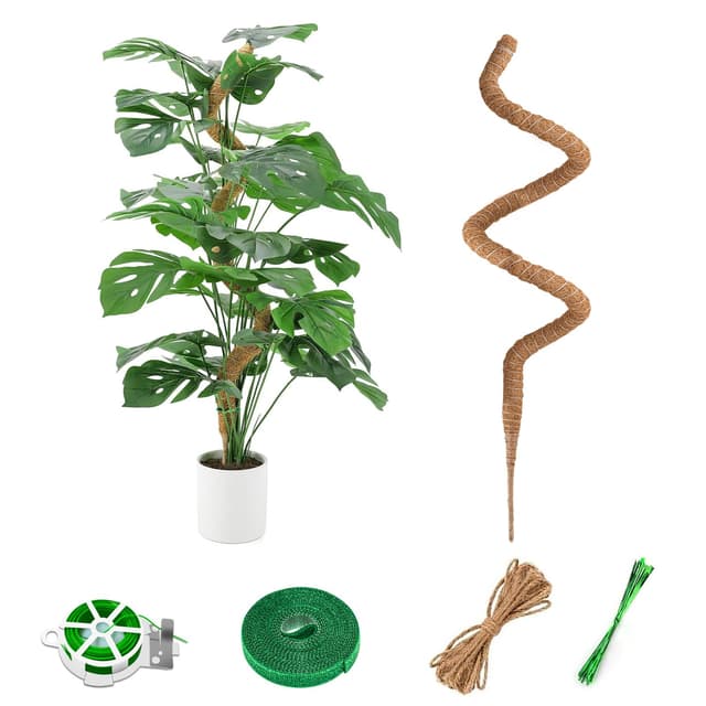 125cm Flexibler Moosstab für Monstera, Kokosfaser Rankhilfe mit Zubehör, Pflanzenstütze für Kletterpflanzen im Innenbereich Braun 1×125CM