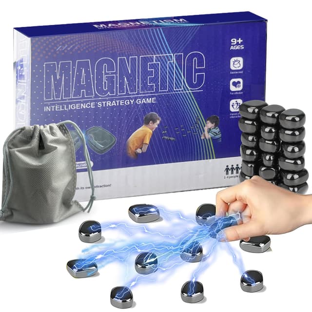 STFYUG Magnetspiel, Magnet Spiel, Magnetisches Schachspiel, Tisch Magnetspiel, Spiel Magnetsteine, Magnet Schach, Campingspiele, Partyspiele für Familientreffen.