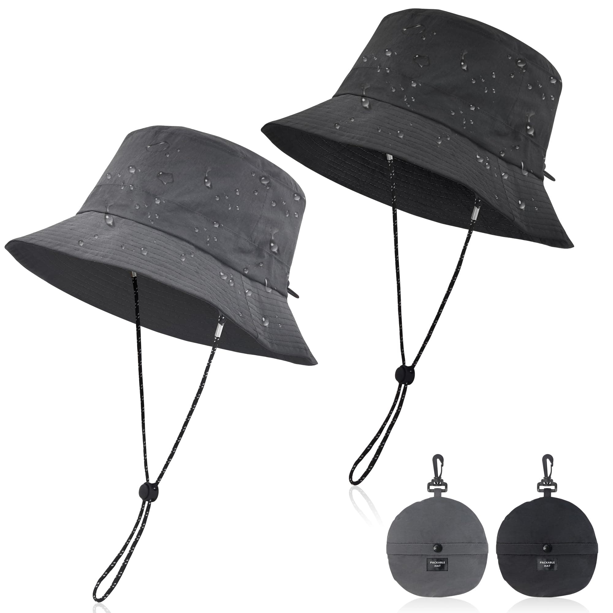 beifon Sonnenhut Damen UV-Schutz, Regenhut Damen Wasserdicht Schnelltrocknend, Fischerhut Herren Damen Faltbar Tragbar Anglerhut, Bucket Hat Sommerhut