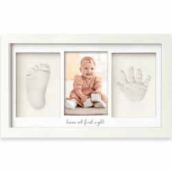 Baby Handabdruck und Fußabdruck Set – Gipsabdruck Hand und Fuß für Neugeborene - Handabdruck Bilderrahmen ​- Fußabdruck - Dusche Abdruckset (Alpine White) Alpine White Duo, 33cm x 20cm Angebot bei HelloDeals