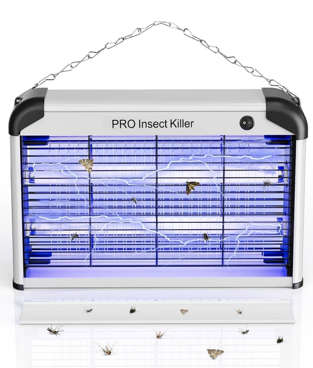 Spectracide Wirksam Insektenlampe Innen, 20w Fliegenfalle Elektrisch Insektenvernichter mit UV Lampe, 2400V Insektenfänger Elektrisch Küche Wohnzimmer Restaurant Bauernhöfe Lagerhallen Krankenhäuser 20W-1