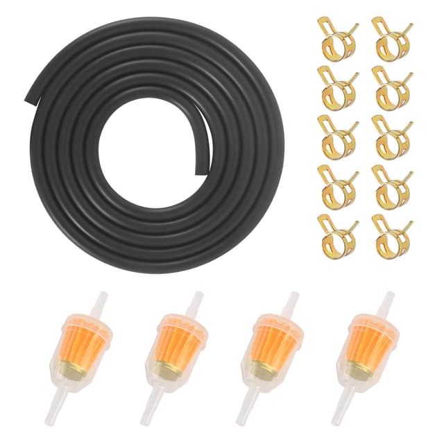 Benzinschlauch Kit, Kraftstofffilter Diesel, Benzinfilter mit 3m Benzinschlauch + 4 Filtern + 10 Schlauchschellen Benzinfilter Moped Inline Kraftstofffilter Set für Auto Motorrad Roller
