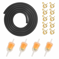 Benzinschlauch Kit, Kraftstofffilter Diesel, Benzinfilter mit 3m Benzinschlauch + 4 Filtern + 10 Schlauchschellen Benzinfilter Moped Inline Kraftstofffilter Set für Auto Motorrad Roller Angebot bei HelloDeals