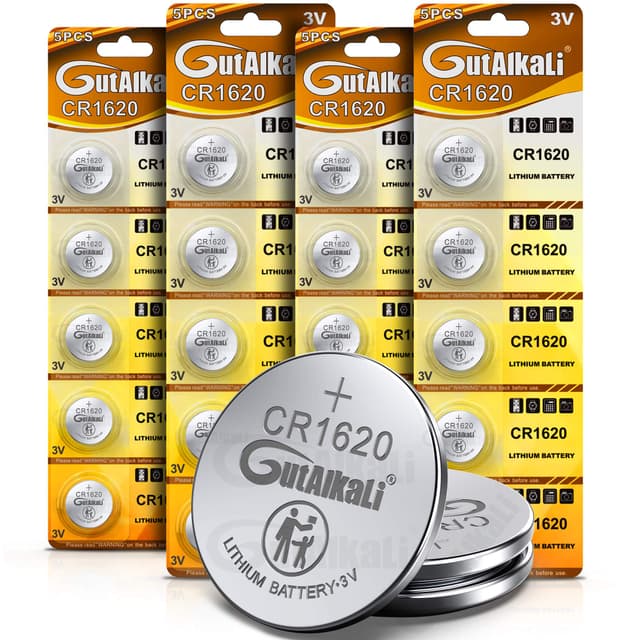 GutAlkaLi 20 Stück CR1620 3V Lithium Knopfzelle Elektro CR 1620 Lithium