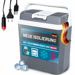 24 Liter Kühlbox elektrisch 12V 230V KÜHLEN und WÄRMEN elektrische Kühlbox mit USB Anschluss, Thermoelektrische Kühlbox 12V 230V leise Camping Kühlbox Auto LKW Angebot bei HelloDeals