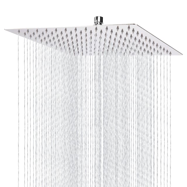 30cm Großer Regenbrause - Markcco Quadrat Hochdruck Duschkopf aus Edelstahl 304 - komfortables Duscherlebnis auch bei niedrigem Wasserdruck - installierbar an der Wand oder Decke (Chrom) 12 inch Quadratisch Chrom