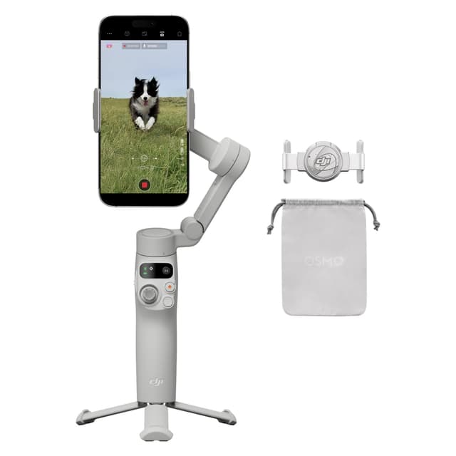 DJI Osmo Mobile 7 Gimbal-Stabilisator für iPhone, Android, integriertes Stativ, Ultraleicht, 3-Achsen-Smartphone-Gimbal, ActiveTrack 7.0, ShotGuides, EIN-klick-Bearbeitung, 10 Std. Nutzung
