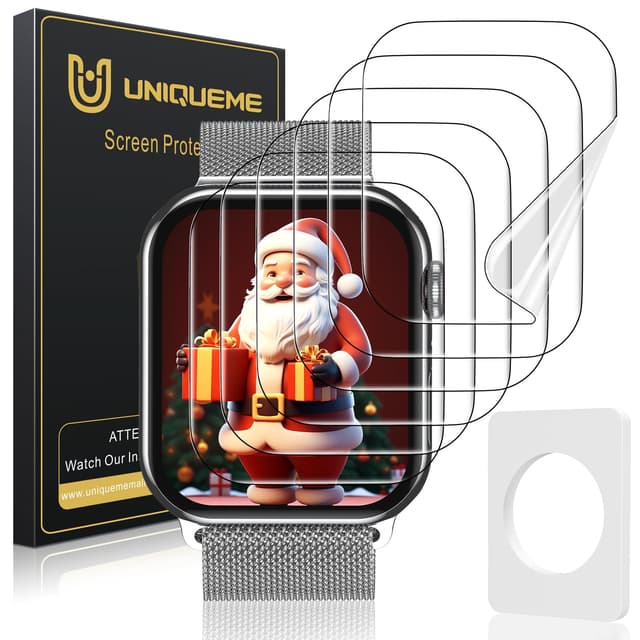 UniqueMe für Apple Watch 41 mm Series 9/8/7 Schutzfolie, 6 Stück Flexible TPU Folie, Maximale Abdeckung Selbstheilung Displayschutz Folie für iWatch 41 mm Transparent 41mm