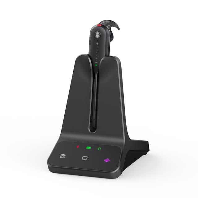 Yealink WH63 E2 DECT Kabellos Kopfhörer mit Mikrofon, Einohr Kabelloses Headset für Computer-Telefon,2X Noise Cancelling Mic, 607Ft Reichweite, 8H Sprechzeiten,3 Tragevarianten Teams Zertifiziert WH63 E2 UC