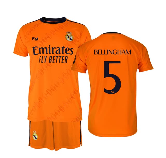 Real Madrid Bellingham Auswärtstrikot für Kinder - Größe 128/8 Jahre - Saison 2024/2025 - Jude Bellingham Auswärtstrikot für Kinder - Offizielles Fan-Kit.